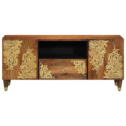 vidaXL TV Cabinet with Shelf Brown 105 x 33.5 x 46 cm Solid Mango wood