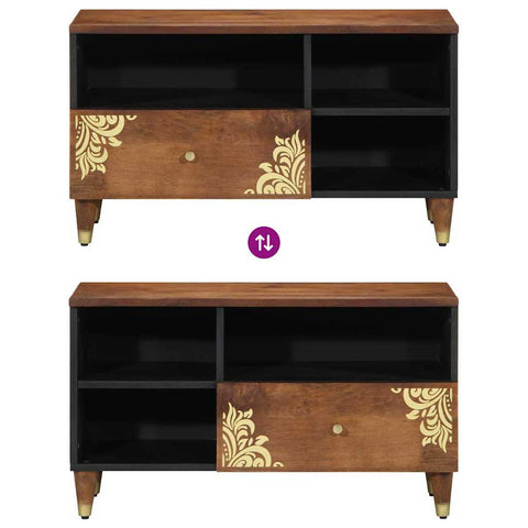 vidaXL TV Cabinet with Drawer Brown 80 x 33.5 x 46 cm Solid Mango wood