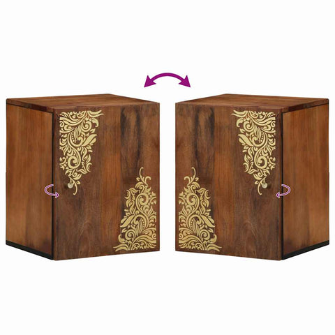 vidaXL Bathroom Cabinet Brown 38 x 33.5 x 48 cm Solid Mango wood