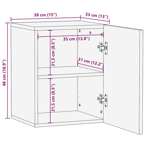 vidaXL Bathroom Cabinet Brown 38 x 33.5 x 48 cm Solid Mango wood