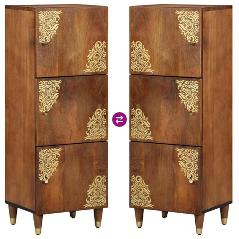 vidaXL Highboard with Drawer Brown 40 x 33.5 x 110 cm Solid Mango wood