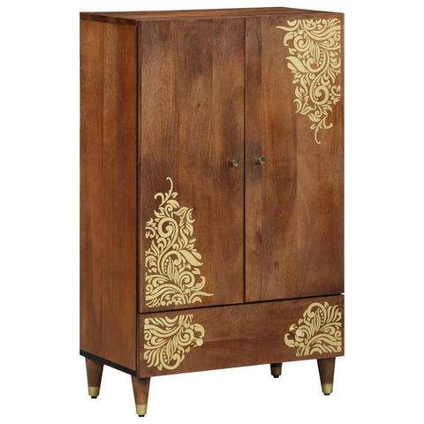 vidaXL Highboard with Shelf Brown 60 x 33.5 x 100 cm Solid Mango wood