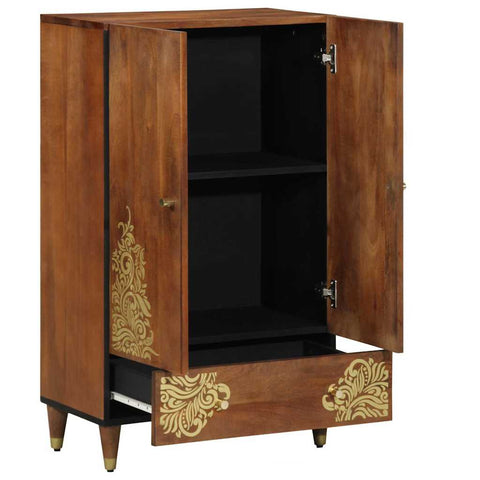vidaXL Highboard with Shelf Brown 60 x 33.5 x 100 cm Solid Mango wood