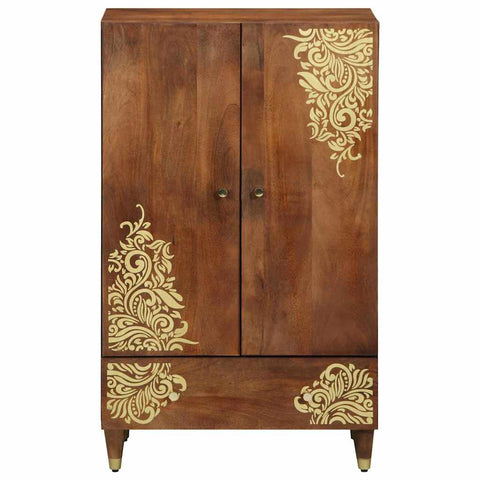 vidaXL Highboard with Shelf Brown 60 x 33.5 x 100 cm Solid Mango wood