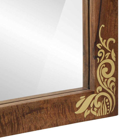 vidaXL Bathroom Mirror Brown 50 x 70 x 3 cm Solid Mango wood