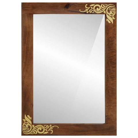 vidaXL Bathroom Mirror Brown 50 x 70 x 3 cm Solid Mango wood