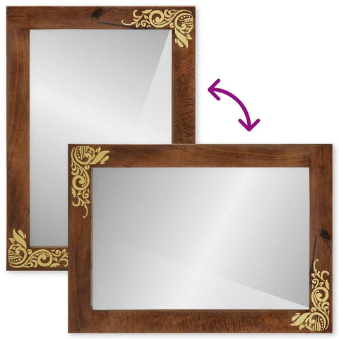 vidaXL Bathroom Mirror Brown 50 x 70 x 3 cm Solid Mango wood