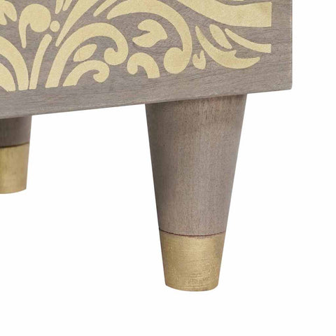 vidaXL Bedside Cabinet Grey 40 x 33 x 46 cm Solid mango wood