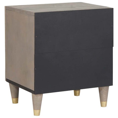 vidaXL Bedside Cabinet Grey 40 x 33 x 46 cm Solid mango wood