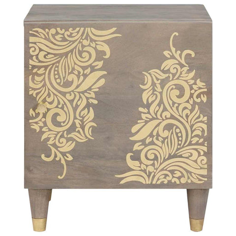 vidaXL Bedside Cabinet Grey 40 x 33 x 46 cm Solid mango wood
