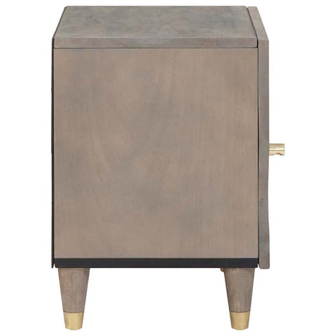 vidaXL Bedside Cabinet Grey 40 x 33 x 46 cm Solid mango wood