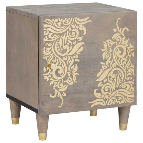 vidaXL Bedside Cabinet 2 pcs Grey 40 x 33 x 46 cm Solid mango wood