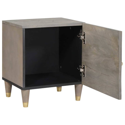 vidaXL Bedside Cabinet 2 pcs Grey 40 x 33 x 46 cm Solid mango wood