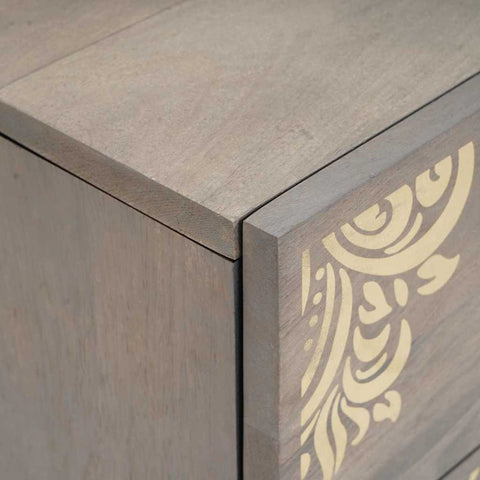 vidaXL Bedside Cabinet 2 pcs Grey 40 x 33 x 46 cm Solid mango wood