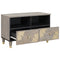 vidaXL TV Cabinet with Shelf Grey and Gold Solid Mango wood