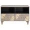 vidaXL TV Cabinet with Shelf Grey and Gold Solid Mango wood