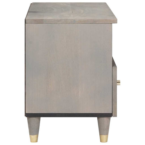 vidaXL TV Cabinet with Shelf Grey and Gold Solid Mango wood