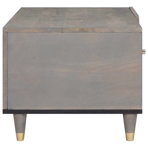 vidaXL Coffee Table Grey 80 x 50 x 40 cm Solid mango wood