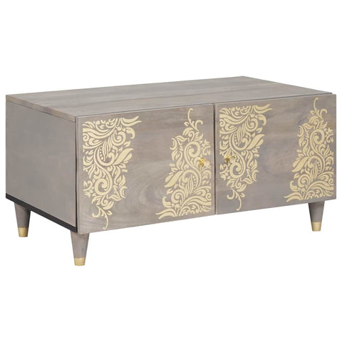 vidaXL Coffee Table Grey 80 x 50 x 40 cm Solid mango wood
