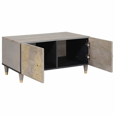 vidaXL Coffee Table Grey 80 x 50 x 40 cm Solid mango wood