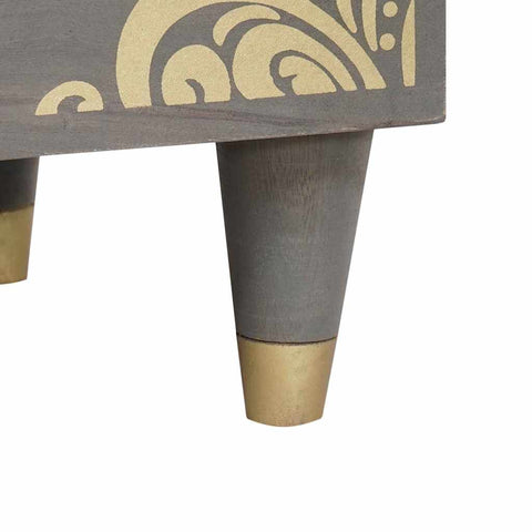 vidaXL Bedside Cabinet 2 pcs Grey 40 x 33 x 46 cm Solid mango wood