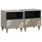 vidaXL Bedside Cabinet 2 pcs Grey 40 x 33 x 46 cm Solid mango wood