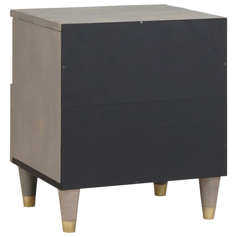 vidaXL Bedside Cabinet 2 pcs Grey 40 x 33 x 46 cm Solid mango wood