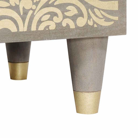 vidaXL Bedside Cabinet Grey 50 x 33 x 60 cm Solid mango wood