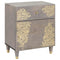 vidaXL Bedside Cabinet Grey 50 x 33 x 60 cm Solid mango wood
