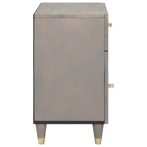 vidaXL Bedside Cabinet Grey 50 x 33 x 60 cm Solid mango wood