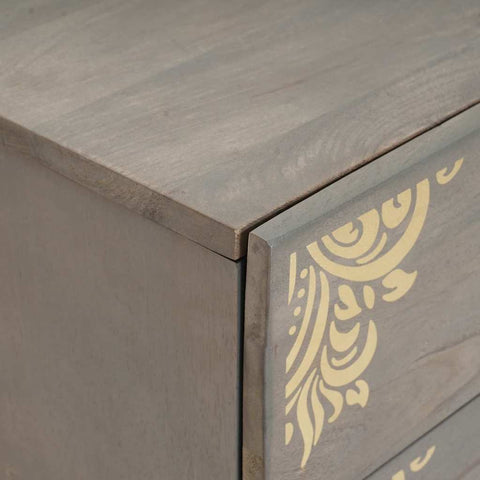 vidaXL Bedside Cabinet Grey 50 x 33 x 62 cm Solid mango wood