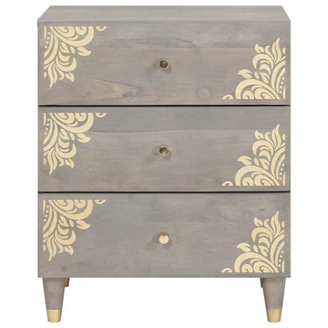 vidaXL Bedside Cabinet Grey 50 x 33 x 62 cm Solid mango wood