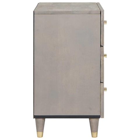 vidaXL Bedside Cabinet Grey 50 x 33 x 62 cm Solid mango wood