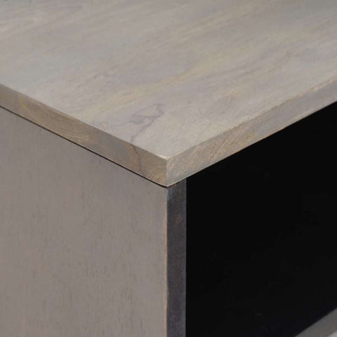 vidaXL Bedside Cabinet Grey 50 x 33 x 62 cm Solid mango wood
