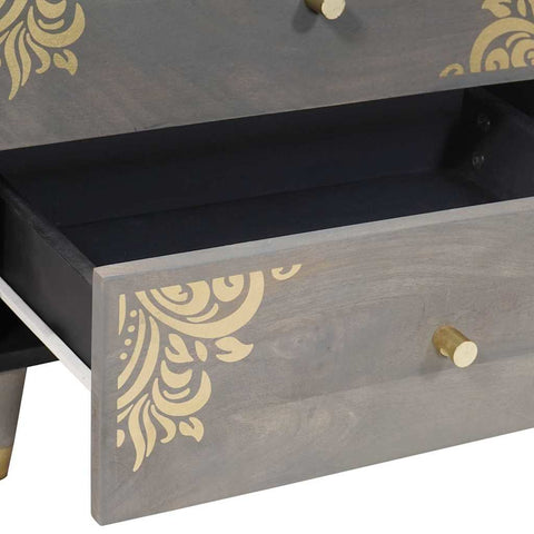 vidaXL Bedside Cabinet Grey 50 x 33 x 62 cm Solid mango wood