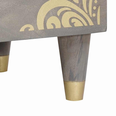 vidaXL Bedside Cabinet Grey 50 x 33 x 62 cm Solid mango wood