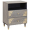 vidaXL Bedside Cabinet Grey 50 x 33 x 62 cm Solid mango wood