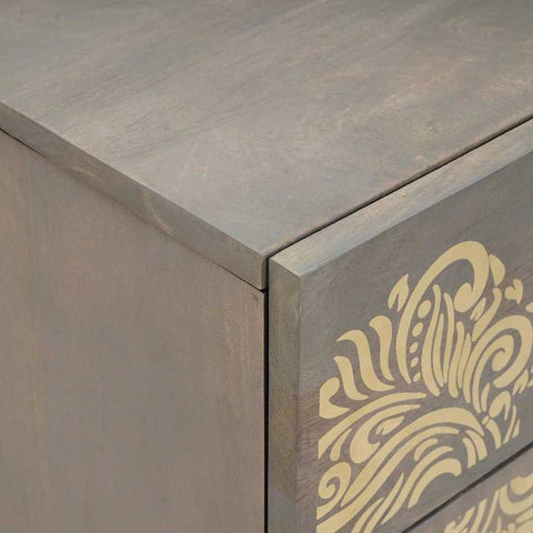 vidaXL Bedside Cabinet Grey 50 x 33 x 60 cm Solid mango wood
