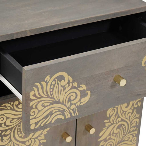 vidaXL Bedside Cabinet Grey 50 x 33 x 60 cm Solid mango wood