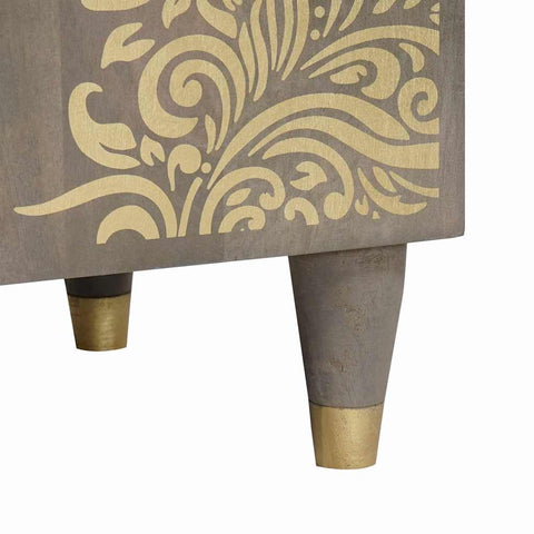 vidaXL Bedside Cabinet Grey 50 x 33 x 60 cm Solid mango wood