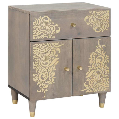 vidaXL Bedside Cabinet Grey 50 x 33 x 60 cm Solid mango wood