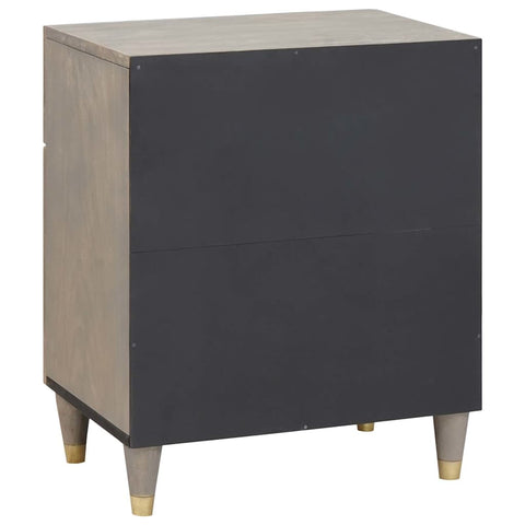 vidaXL Bedside Cabinet Grey 50 x 33 x 60 cm Solid mango wood