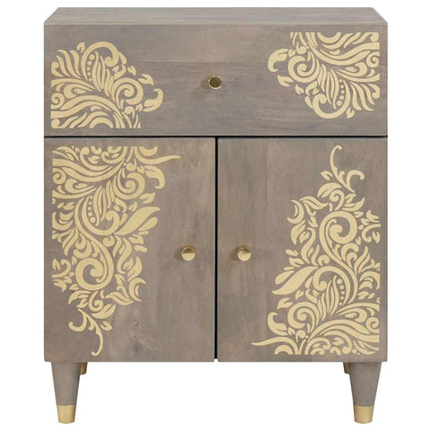 vidaXL Bedside Cabinet Grey 50 x 33 x 60 cm Solid mango wood