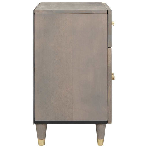vidaXL Bedside Cabinet Grey 50 x 33 x 60 cm Solid mango wood