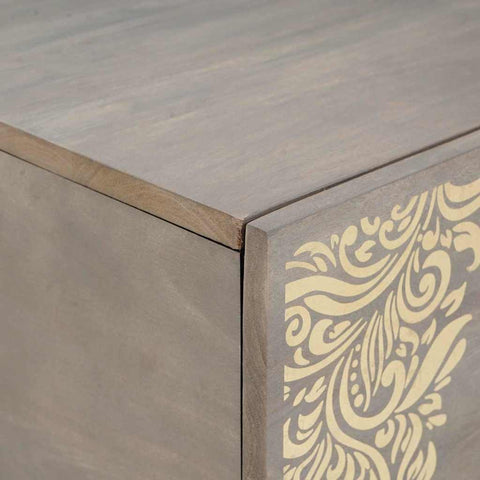 vidaXL Coffee Table Grey 100 x 54 x 40 cm Solid mango wood