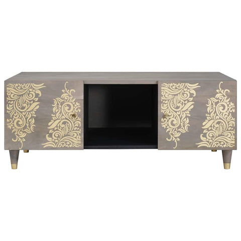 vidaXL Coffee Table Grey 100 x 54 x 40 cm Solid mango wood