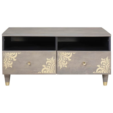 vidaXL Coffee Table with Drawer Grey 80 x 54 x 40 cm Solid mango wood