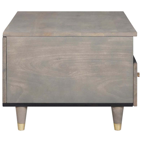 vidaXL Coffee Table with Drawer Grey 80 x 54 x 40 cm Solid mango wood