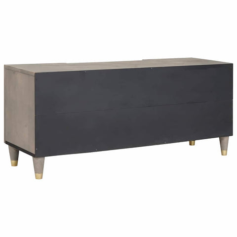 vidaXL TV Cabinet Grey and Gold 105 x 33.5 x 46 cm Solid Mango wood