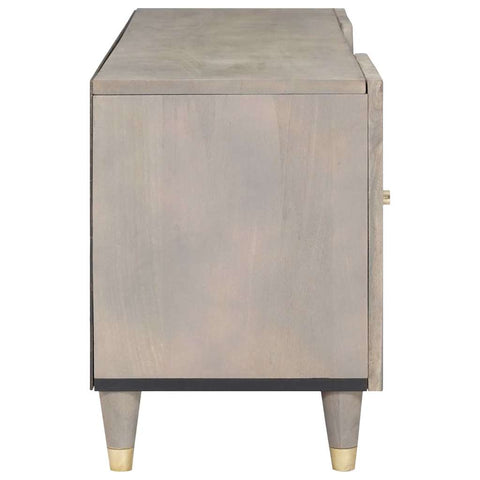 vidaXL TV Cabinet Grey and Gold 105 x 33.5 x 46 cm Solid Mango wood